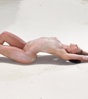 Lexa On A White Sand Beach Naked on InTheCrack